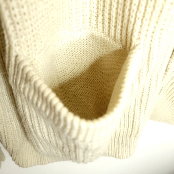 Vintage women's cardigan sweater 2x long sleeve button down cream tan cardigan - Picture 5 of 14